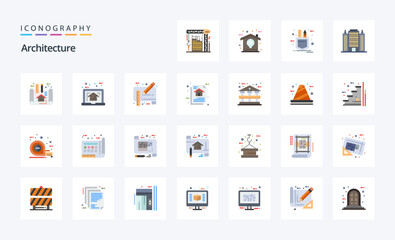 25 Architecture Flat color icon pack