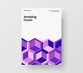 Premium geometric shapes leaflet illustration. Clean company cover A4 vector design concept.
