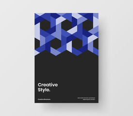 Simple geometric hexagons company identity concept. Unique catalog cover vector design layout.