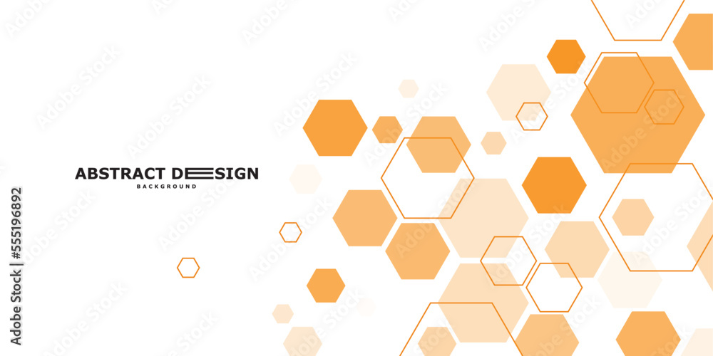 Aufkleber Abstract hexagon frame for futuristic banner template. Technology background design