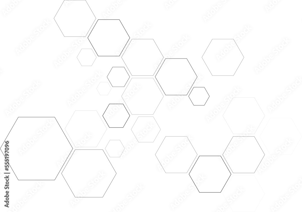 Aufkleber Abstract hexagon shape for minimalist technology design element