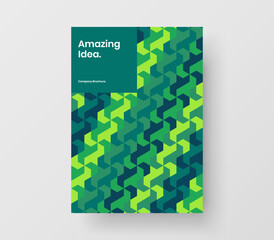 Colorful company brochure design vector layout. Premium geometric shapes journal cover concept.