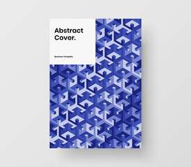 Trendy mosaic hexagons annual report concept. Unique corporate brochure design vector illustration.