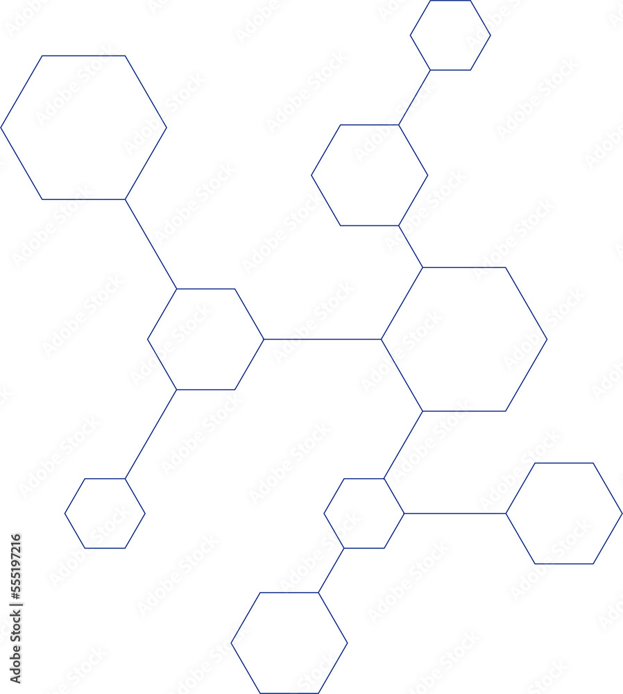 Poster abstract hexagon shape for minimalist technology design element