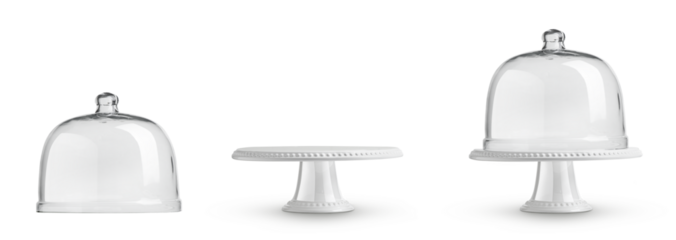 Cake stand and glass lid cover