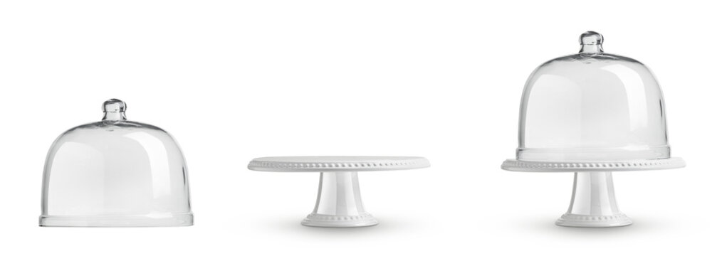 Cake stand and glass lid cover