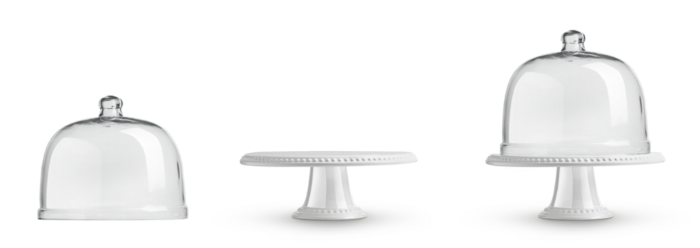 Cake stand and glass lid cover