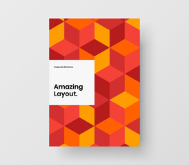 Creative front page A4 design vector concept. Modern geometric hexagons leaflet layout.