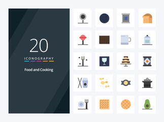 20 Food Flat Color icon for presentation