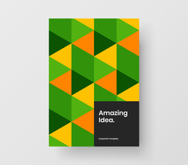 Minimalistic annual report A4 vector design illustration. Modern geometric shapes leaflet concept.