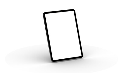 Photo 3D brandless tablet with empty screen isolated