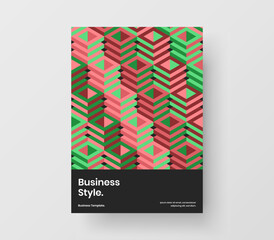 Modern geometric tiles postcard template. Clean corporate cover vector design illustration.