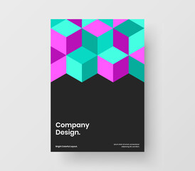Original geometric shapes flyer concept. Premium corporate identity A4 design vector illustration.