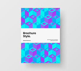 Clean mosaic pattern book cover layout. Premium pamphlet A4 vector design concept.