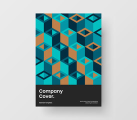 Original booklet A4 design vector concept. Premium geometric shapes company identity template.