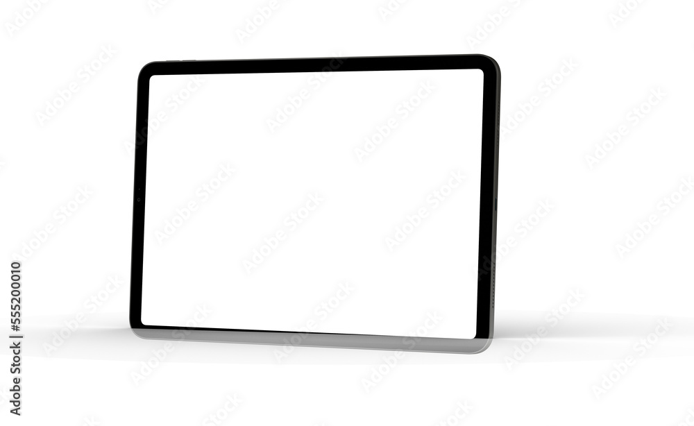 Aufkleber blank screen realistic tablet frame, rotated position, side view, top view. the tablet is at differe