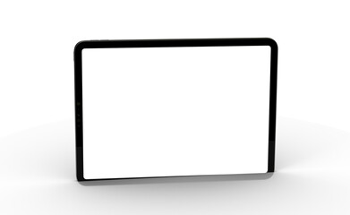 Blank screen realistic tablet frame, rotated position, side view, top view. The tablet is at different angles. Layout of a universal set of devices