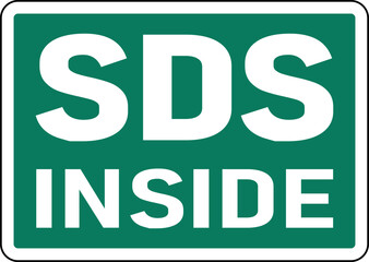 Symbol SDS Inside Sign On White Background