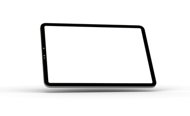 Photo 3D brandless tablet with empty screen isolated