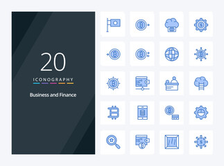20 Finance Blue Color icon for presentation