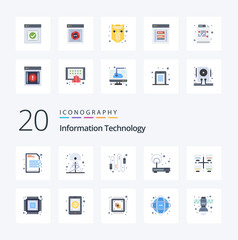 20 Information Technology Flat Color icon Pack like point internet tower access connection