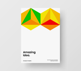 Colorful geometric tiles postcard illustration. Bright book cover design vector concept.