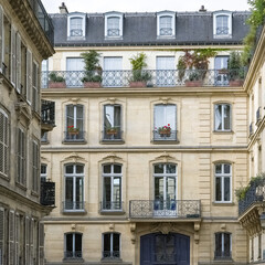 Paris, beautiful buildings, boulevard Beaumarchais, in the 11e arrondissement
