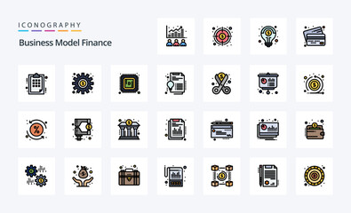 25 Finance Line Filled Style icon pack