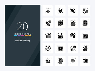 20 Hacking Solid Glyph icon for presentation