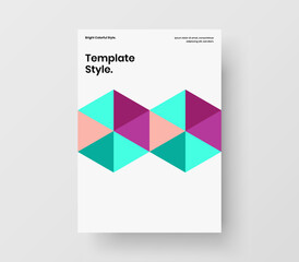 Isolated postcard design vector illustration. Clean geometric shapes company cover template.