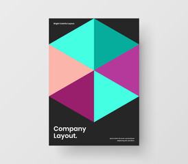 Modern geometric shapes company identity template. Simple handbill vector design concept.
