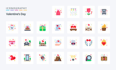 25 Valentines Day Flat color icon pack