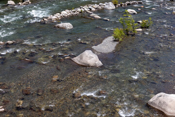 Nuble River at San Fabian de Alico in Maule, Chile 