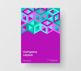 Original mosaic pattern corporate cover layout. Premium brochure design vector illustration.