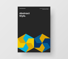 Modern leaflet A4 vector design concept. Minimalistic geometric shapes annual report template.