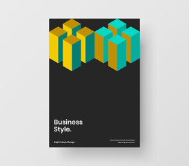Original mosaic pattern corporate identity illustration. Colorful flyer vector design layout.