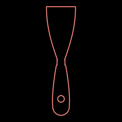 Neon construction spatula Putty knife Spackling tool Building hand instrument Builder equipment Trowel icon black color vector illustration flat style image red color vector illustration image flat 