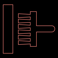 Neon glue applied to the wall Designation on the wallpaper symbol icon black color vector illustration flat style image red color vector illustration image flat style