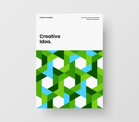 Clean company cover A4 vector design illustration. Modern geometric tiles poster template.