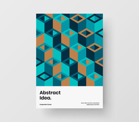 Original mosaic shapes annual report concept. Simple catalog cover A4 vector design layout.