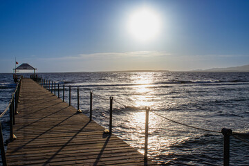 Fototapeta na wymiar Sunrise on the Red Sea beach
