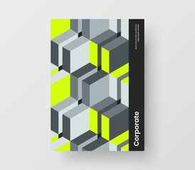 Isolated catalog cover A4 design vector concept. Bright mosaic shapes annual report illustration.