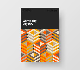 Abstract mosaic hexagons banner template. Clean leaflet A4 vector design concept.