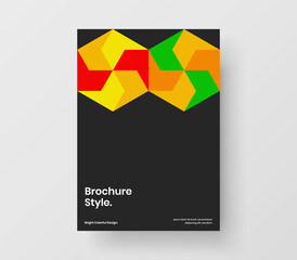 Fototapeta premium Creative leaflet A4 design vector concept. Isolated geometric tiles presentation layout.