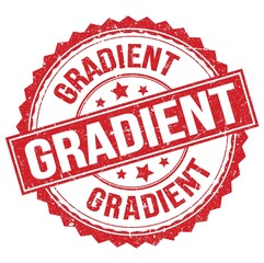 GRADIENT text on red round stamp sign