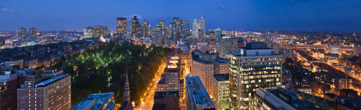 Panorama of Boston as viewed from Boylston Street, Boston, Massachusetts, USA
