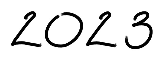 vector line illustration 2023 , new year 