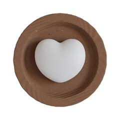 3d heart love coin illustration