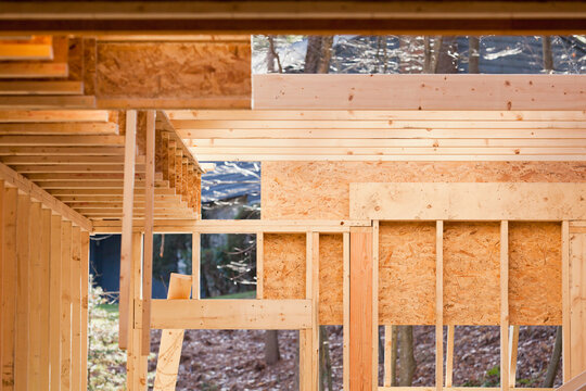 Structural Joists Of Home Under Construction