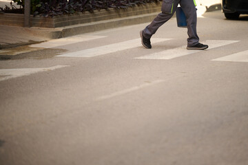 person crossing the street